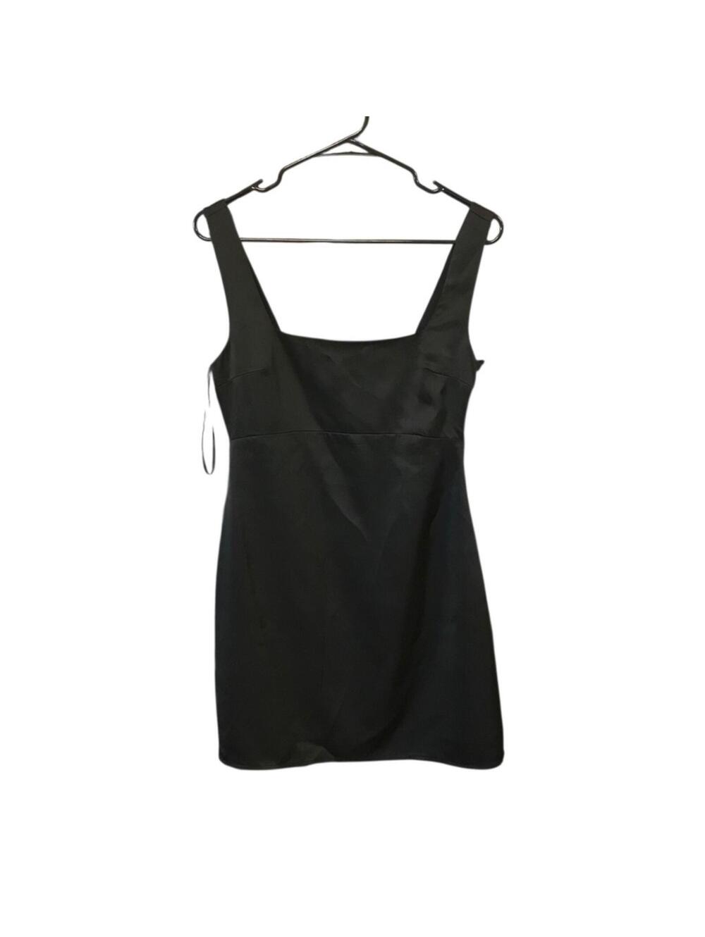 Lulus Little black mini dress women S satin sleeveless side zip cocktail party